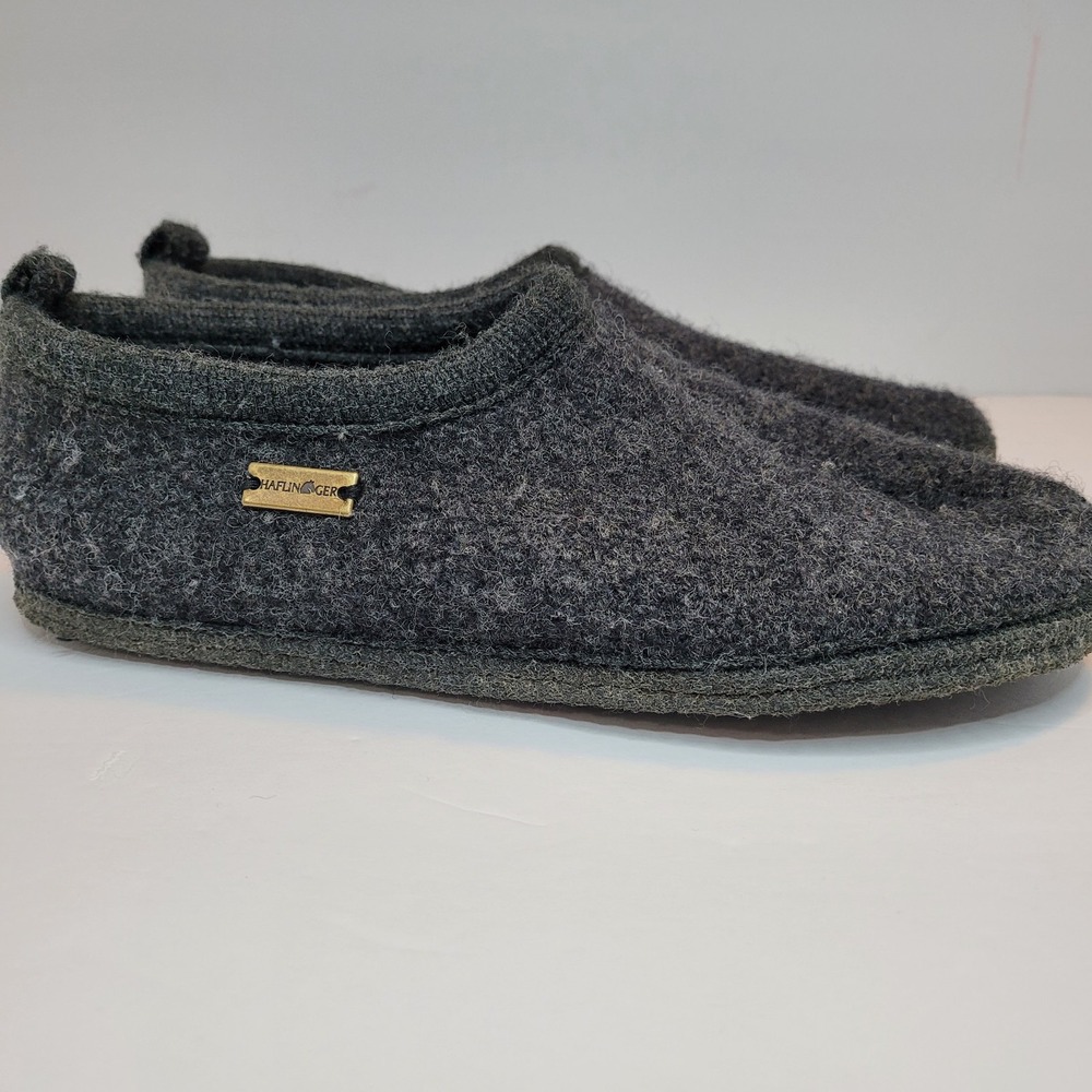 Haflinger Freddie Soft Soul Wool Closed Heel Gray Slippers‎ Women's Size 41